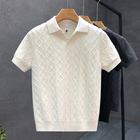 Mens Textured Polo Shirt
