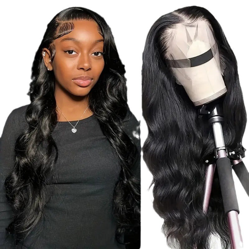 Machine Made Lace Wig Long Curly Hair